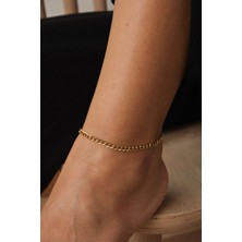 Byflorya Jewelry Çelik Klasik Forse Zincir Halhal Kararmaz 22+4cm 4mm Günlük Kullanıma Uygun
