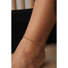 Byflorya Jewelry Çelik Toplu Kutu Kare Zincir Halhal Minimal Kararmaz 22+4cm 1mm