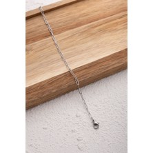 Byflorya Jewelry Çelik Ataç Oval Halka Zincir Halhal Günlük Kullanıma Uygun Kararmaz Kablo Zincir 2mm 22+4cm