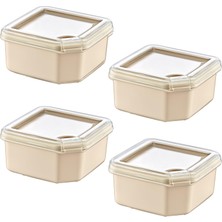 Smartware 4'Lü Q-Box Saklama Kabı Latte 650 ML
