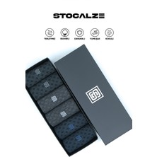 Stocalze Bambu Erkek Dikişsiz 6'lı Soket Çorap. Jakar Desenli Kutulu Parfümlü Erkek Çorap.