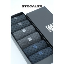 Stocalze Bambu Erkek Dikişsiz 6'lı Soket Çorap. Jakar Desenli Kutulu Parfümlü Erkek Çorap.