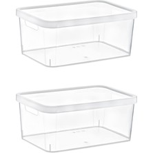 Smartware 2'li Set Stafi Çok Amaçlı Kapaklı Kutu Şeffaf 4,5 Lt