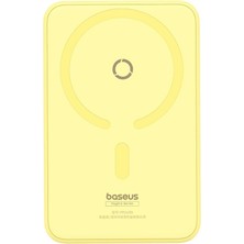 Baseus Magpro Magnetic Bracket Wireless Fast-Charging Power Bank 5000MAH 20W Lemon Yellow (With Simply Series Charging Cable Type-C To Type-C (20V/3A) 30CM White)