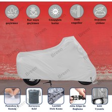 Breen Tüm Modellere Uyumlu Gri (XL) Beden Motosiklet Brandası, Kilit Uyumlu, Güvenli, Su Geçirmez Dayanıklı Kumaş