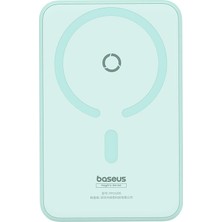 Baseus Magpro Magnetic Bracket Wireless Fast-Charging Power Bank 5000MAH 20W Peppermint Blue (With Simply Series Charging Cable Type-C To Type-C (20V/3A) 30CM White)