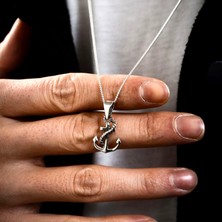Ebrar Silver Gümüş Mini Çapa Kolye 925 Ayar Gümüş Küçük Boy Çapa Figürlü Unisex Kolye