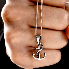 Ebrar Silver Gümüş Mini Çapa Kolye 925 Ayar Gümüş Küçük Boy Çapa Figürlü Unisex Kolye