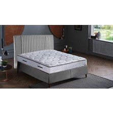 Bellona Baza Başlık Yatak Seti 90x190 10 Yıl Yatak Garantili Gri - Tek Kişilik
