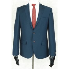 Jan Carlucci Yünlü Erkek Slimfit Mono Yaka Yeşil Drop 6 Tek Ceket