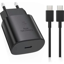 Samsung Galaxy M34 5g Uyumlu 25W Type-C To Type-C Hızlı Şarj Cihazı / Şarj Aleti Adaptör 25 Watt Leastra