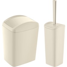 Smartware Soft Çöp Kovası ve Wc Fırçası Latte