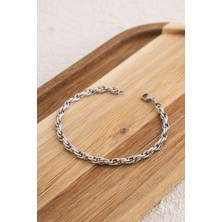 Byflorya Jewelry Çelik Küçük Burgu Zincir Halhal Günlük Kullanıma Uygun Küçük Iç Içe Geçmeli Halhal 3mm 22CM+4CM