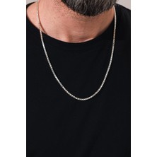 TMT Silver Gümüş 2.5 mm Erkek Küp Kare Zincir Kolye