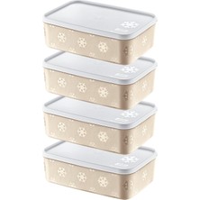 Smartware 4'lü Set No Frost Saklama Kabı Latte 1600 ml