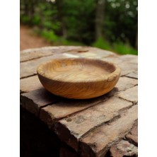 F&s Woodart Zeytin Ağacı Tek Parça El Yapımı Doğal Ahşap Dekoratif Yuvarlak Kase Tabak 20  cm