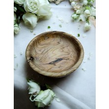 F&s Woodart Zeytin Ağacı Tek Parça El Yapımı Doğal Ahşap Dekoratif Yuvarlak Kase Tabak 20  cm