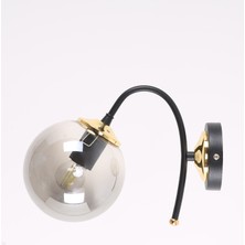 Yoyo Siyah Gold Füme Camlı Aplik