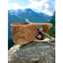 Zeytin Ağacı Kuksa - Kamp Çay Kahve Fincan - Kupa - Tahta Ahşap Bardak Kase