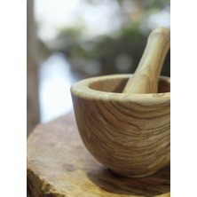 F&swoodart  Zeytin Ağacı Doğal Ahşap Havan 11 x  8 cm - El Yapımı