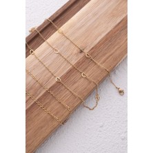 Çelik Kalpli Ince Klasik Bel Zinciri Ince Forse Kalp Zincir 60-75CM 1mm Zarif Minimal