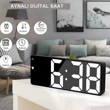 Art Nest  LED Ekran USB Güç Dijital Aynalı Masa Saati
