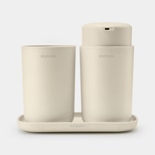 Brabantia Renew Soft Bej 3 Parça Banyo Seti Dayanıklı Plastik Malzeme ile Modern Tasarım