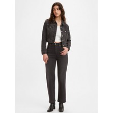 Ribcage Straight Ankle Siyah Kadın Yüksek Bel Denim Pantolon 72693-0134 Beden: 27-29