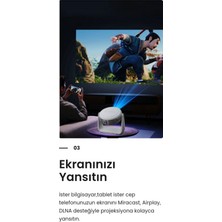P1 Taşınabilir Powerbankli 4K Destekli 1080P Android Sistemli Sinema Projeksiyon Cihazı