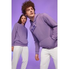 Unisex Pamuk Şardonlu Kapüşonlu Sweatshirt