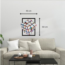 The Hediye Metal Tablo - Küp Rubiks -Renkli Tasarım