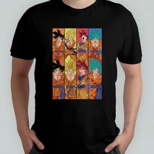 Pixxa Dragon Ball Goku %100 Pamuklu Bisiklet Yaka T-Shirt Model 5