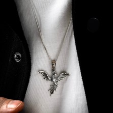 Ebrar Silver Gümüş Anka Kuşu Kolye 925 Ayar Gümüş Zümrüdüanka Kuşu Unisex Kolye Anka Kuşu Figürlü Kolye