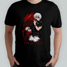 Pixxa Tokyo Ghoul %100 Pamuklu Bisiklet Yaka T-Shirt Model 2