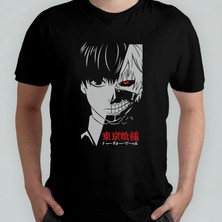 Pixxa Tokyo Ghoul %100 Pamuklu Bisiklet Yaka T-Shirt Model 9
