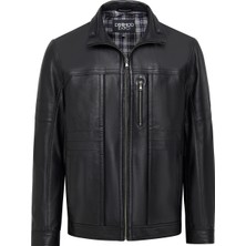 Derimod Bruno(Plus) Erkek Siyah Deri Ceket 24WGE64241M