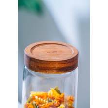 Acar  Malibu Akasya Kapaklı Borosilikat Cam Kavanoz 1300 Ml