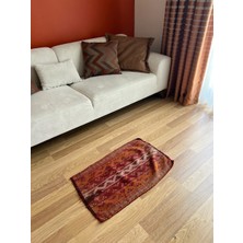 DesignEv 49 x 79  cm  Küçük Renkli Vintage Kilim, El Dokuma Anadolu Kilim, Dekoratif Mini Kilim, Harika Ev si