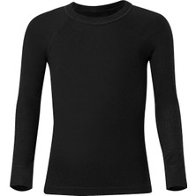 Erdem İç Giyim Erdem Termal İçlik Kız Erkek Çocuk Uzunkol T-Shirt Siyah Esnek Kumaş 3422