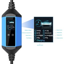 Evwallbox 7,4 Kw Taşınabilir 5mt Tip2 Kablo + Wifi + Bluetooth + Mobil Uygulama + Taşıma Çantası + 220V Dönüştürücü (Siyah kasa)