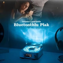 Waves Nostalji Plak Görünümlü Bluetooth Hoparlör 3D Ses Dalgası Retro Müzik Plak