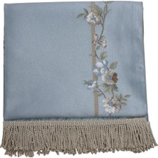 Belıeve Fresh Goblen Jakarlı Dokuma Saten Astarlı Saçaklı Buz Mavi Seccade 70 x 120
