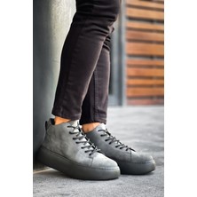 LE10 Bağcıklı Erkek Yüksek Siyah Taban Antrasit Spor Bot