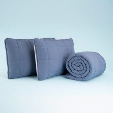 Kullanımı Kolay Çift Kişilik Yastık Alezi ve Yorgan Seti 220X240 cm Denim - Egeo Life Serisi