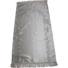Belıeve Fresh Goblen Jakarlı Dokuma Saten Astarlı Saçaklı Bej Seccade 70 x 120