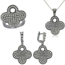 Stillove Gümüş Çiçek Bayan Set ST0470511