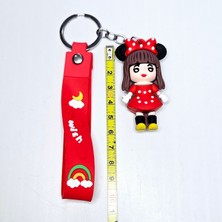 Ünsa Anahtar Anahtarlık Çanta Aksessuarı 3D Silikon Anahtarlık Sevimli Minnie