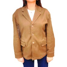 Arzu Özel Moda Atölyesi Mevsimlik Düşük Omuz Regular Fit Blazer Ceket.
