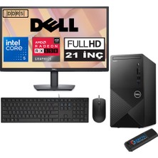 Dell Vostro 3030 mt Intel Core I5 12400 64GB Ddr5 256GB SSD 21.5" Fhd Ubuntu Amd RX550-4GB Masaüstü Bilgisayar 21N3030I5RX550U26 + Zetta USB Bellek
