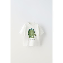 Kids Face Özel Tasarım Dinazor Baskılı Erkek Çocuk Yeni Stil Ter Tutmayan Yazlık T-Shirt